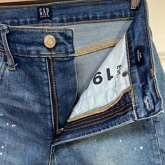 GAP DENIM‎ TRUE SKINNY HIGH RISE PAINT/ INK SPLASHED DISTRESSED SIZE 4/27R - Picture 10 of 15